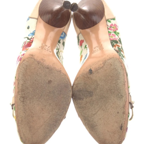 Authentic 🇮🇹 GUCCI 🇮🇹 Heels with floral print; BOX + DUST BAG INCLUDED - Picture 5 of 5